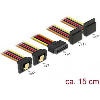SATA splitter kabel - 15-Pin hun til 4 x 15-Pin han - 15 cm