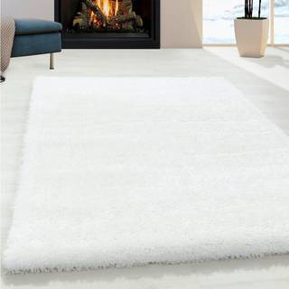 Brilliant Shaggy tæppe Ensfarvet - Sne - 240x340