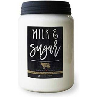Milkhouse Candle Company - Milk & Sugar - 26oz Beeswax og Soy Candles - Farmhouse Collection - 100% naturlig paraffinfri med premium duftlygglas