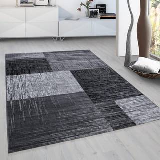 Plus Kortluvet tæppe Abstrakt Ternet - Sort - 160x230