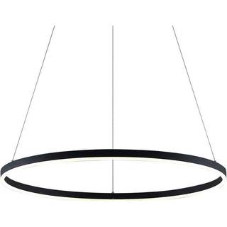 Arcchio LED-hængelampe Albiona, sort, 1 ring, Ø 80 cm