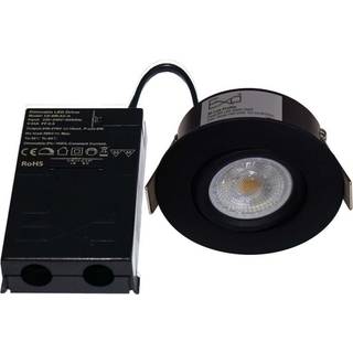 LED Spot | Low Profile 30mm | Mat Sort | Dæmpbar | 3000K | 6W | 480 lm
