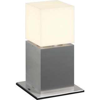 SLV Square Pole sokkellampe, højde 30 cm, grå, rustfrit stål