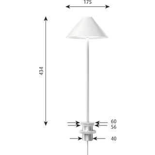 Louis Poulsen Keglen Bordlampe 8.5W LED 2700-2000K White Pind Ø40