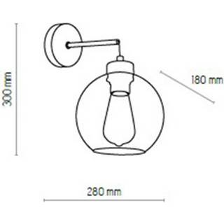 Væglampe Cubus, sort/rav, glas, Ø 18 cm, E27