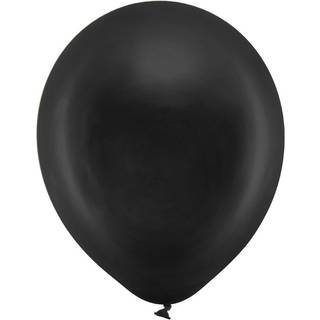 10 stk. Metallic latex balloner sort 9" – Perfekt til fest med helium eller luft