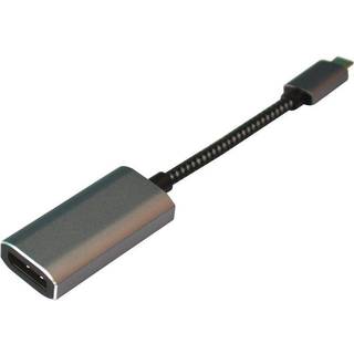 NÖRDIC USB C til DisplayPort-adapter i 4K 60Hz 21.6Gbps 3D-understøttelse og HDCP 1.4 og 2.2 10cm aluminium space Grå