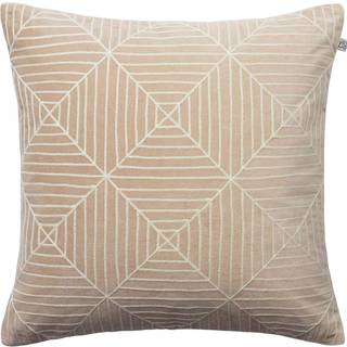 Chhatwal & Jonsson Kulgam Pudebetræk Gyldenbrunt/offwhite 50x50 Cm - Pyntepuder & Betræk Bomuldsfløjl Off-White - CC690108-20V