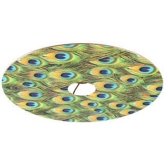 Flatskærm i fløjl med påfugl design med guld 45 cm