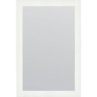Aflangt Spejl Med Hvid Ramme Med Træramme  - 50 x 80 Cm - Incado