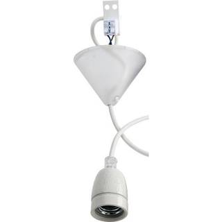 Gelia 4079108981 Lampeophæng E27, porcelæn Hvidt tekstilkabel