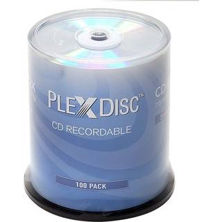 Plexdisc CD-R 700MB 52x Shiny Silver Top Recordable Media Disc-100pk Spindle 631-105-Bx