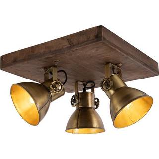 Loftslampe bronze med træ 3-lys - Mangoes