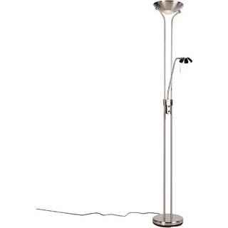 Gulvlampe stål med læselampe inkl. LED og lysdæmper - Diva 2