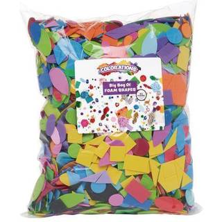 Farvning Big Jumbo Bag med skumformer 1 lb Bulk Assorterede farver Geometrisk regnbueformer til stamdampcollage Mosaik Arts & Crafts L?ring Match