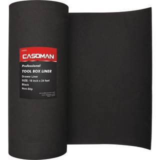 Casoman Professional Tool Box Liner Skuffe Liner hylde Liner 18 tommer (bred) x 24 fod (lang) Slip sort 3 mm tykkelse (1/8 """" Tykkelse)