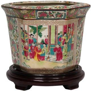 Oriental møbler 10 """" Rose Medallion Porcelain Flower Pot