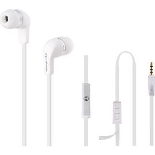 Qoltec - In-Ear Høretelefoner med 3.5mm kabel - Med mikrofon - Hvid