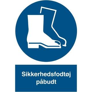 Sikkerhedsfodtøj påbudt - Plast - 148 x 105 mm