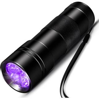 INF UV-lommelygte med 12 lysdioder 395 nm Sort