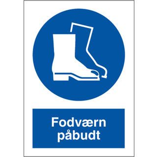 Fodværn påbudt - Selvklæbende vinyl - 297 x 210 mm