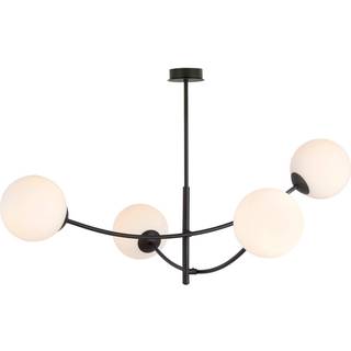 Loftlampe Hunter, sort/opal, 4 lyskilder