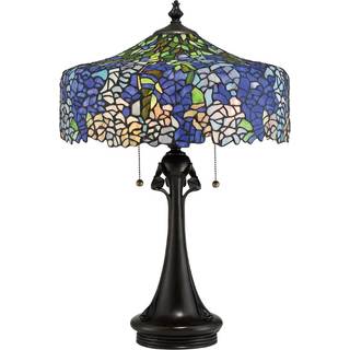 Cobalt bordlampe i Tiffany-design