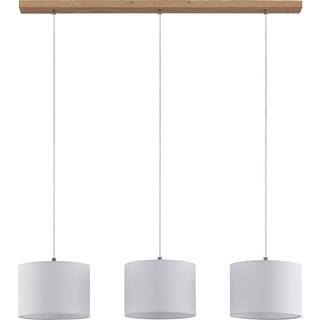 Lindby hængelampe Imarin, 3 lyskilder, hvid, tekstil, 100 cm