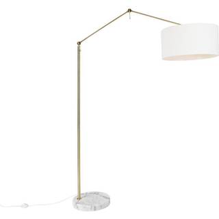 Moderne gulvlampe guld med skærm hvid 50 cm justerbar - Editor