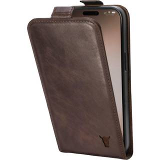 iPhone 14 Pro Max Leather Flip Case (MagSafe Charging) - Dark Brown