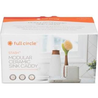 Fuld cirkel stash keramisk vask caddy og arrangør grøn og hvid