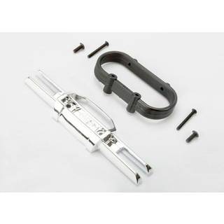 Traxxas 5336A Bumper, rear (chrome)/ bumper mount, rear/ 4x10mm BCS (2)/ 3