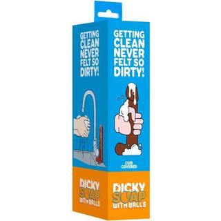 Dicky Cum - sæbe med penis og testikler - brun (250g)