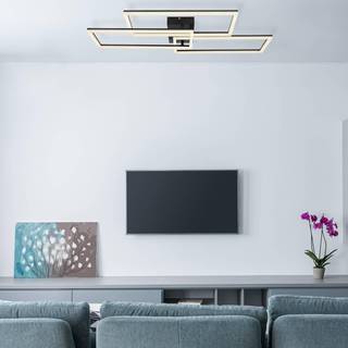 Tiny LED-loftlampe, 3 lk., rektangel, sort, CCT
