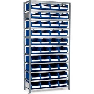 Lagerreol V06 til smådele nr.1 inkl. 40 plastkasser, dybde 400mm