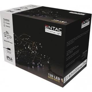 9 m. varm hvid LED julelyskæde - 120 LED, IP44 udendørs, 230V