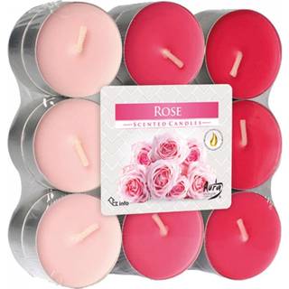 Duftlys 18 stk. Rose Fyrfadslys med duft