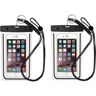 Vandtæt mobiltelefon cover til smartphone universal Sort 2-pakke