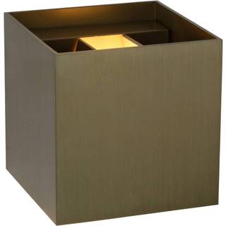 LED-væglampe Xio, kantet, antik messing