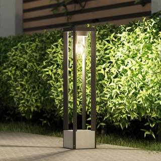 Lucande Kalisa vejlampe, E27, IP44, 70 cm, grå, metal
