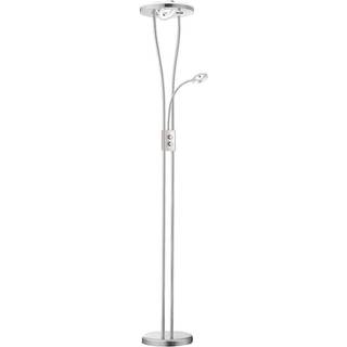 Helia LED-gulvlampe med læselampe, stål