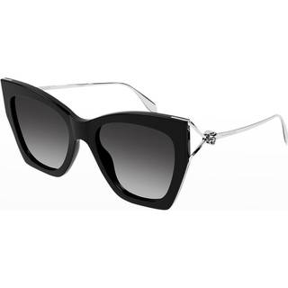 Alexander McQueen Kvinde AM0375S 001 Solbriller Acetat Sort Grå Sommerfugl