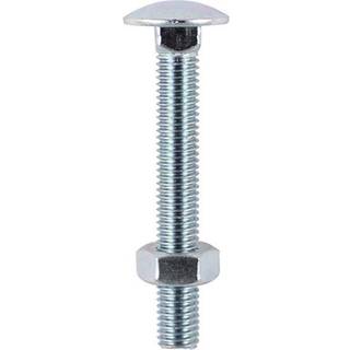 TIMco 06150CB Bolt med firkantet hals og sekskantmøtrik BZP 6,0 x 150 mm - æske med 50 stk.