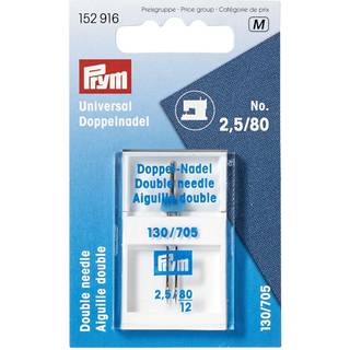 Doppel-Nähmaschinennadel 130/705 2,5mm Standard Nr.80 - Silber