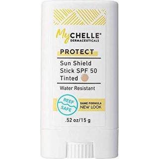 Mychelle Sun Shield Stick SPF 50 Toned - Mineral Reef Safe Sunscreen til ansigt