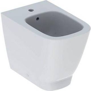 Geberit Smyle Square gulvstående bidet, back to wall, skjult montering: T=54cm, Overløb=Synlig, Hvid / KeraTect