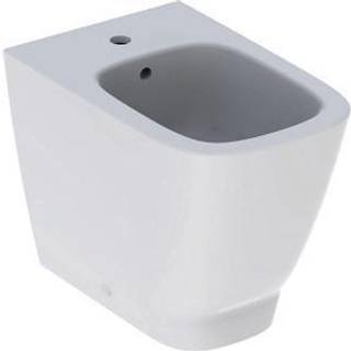 Geberit Smyle Square gulvstående bidet, back to wall, skjult montering: T=54cm, Overløb=Synlig, Hvid