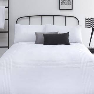 Serene Serene White Amalfi Pin Tuck Duvet Cover and Pillowcase Set