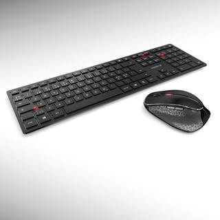 Cherry Dw 9500 Slim Tastatur Mus Inkluderet Rf Trådløs + Bluetooth Qwerty Nordisk Sort, Grå Cherry Sx Nordisk