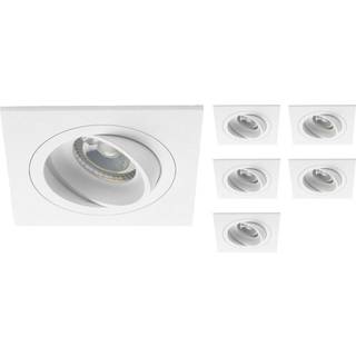 Fordelspakke 6x Noxion Forsænket Spot Boxi MR16 Vipbar Hvid | Udsnit 80mm - GU10 sokkel